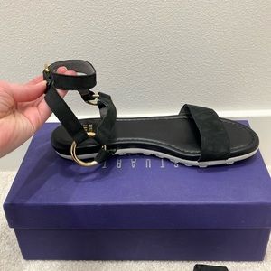 Stuart Weitzman Ringo Black Sandals, Sz 8